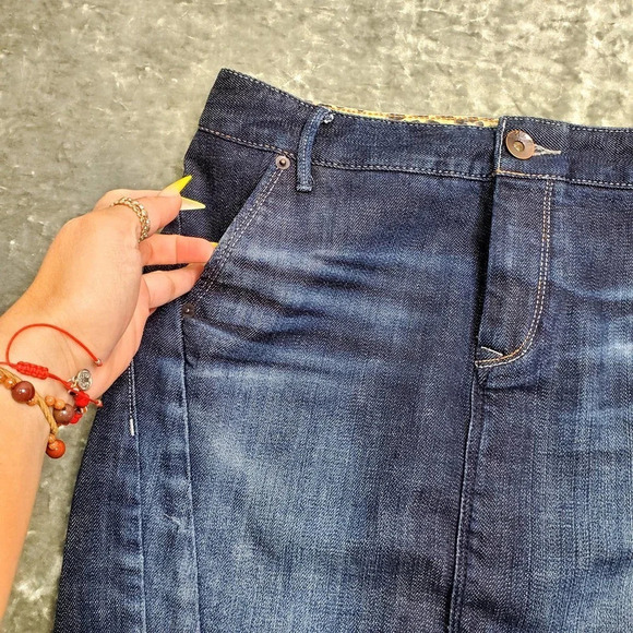 X2 Quality Denim Pencil Distressed Skirt - Picture 2 of 11
